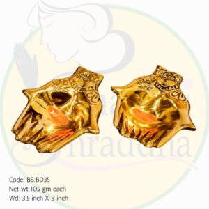 Antique Brass Blessing Hands Diya Set – Handcrafted Pooja Lamps (Set of 2)