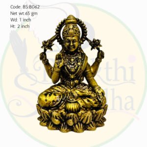 Antique Brass Maha Lakshmi Idol – Goddess Seated on Lotus for Wealth & Prosperity